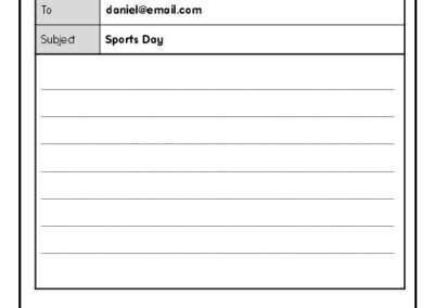 Email writing module prompt favourite subject activity