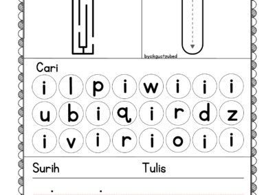 Aktiviti pendidikan prasekolah dan Tahun 1 – huruf kecil I dalam bahan Didik Hibur