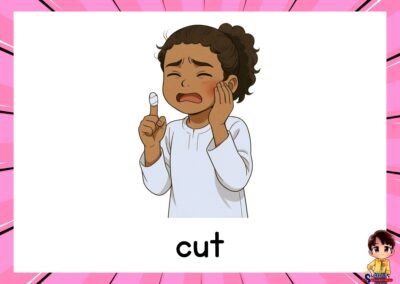 Flashcard Illnesses English Year 4 – I’ve got a cut