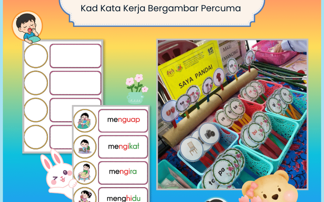 Kad Kata Kerja Bergambar Percuma untuk Pemulihan & Prasekolah