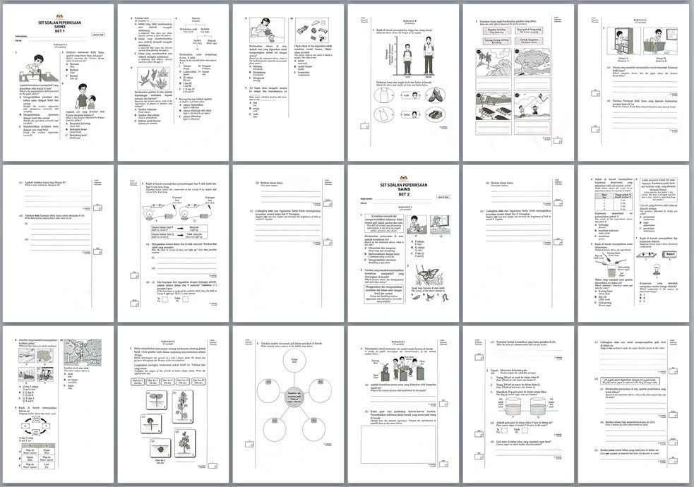 Contoh Kertas Peperiksaan Sains 