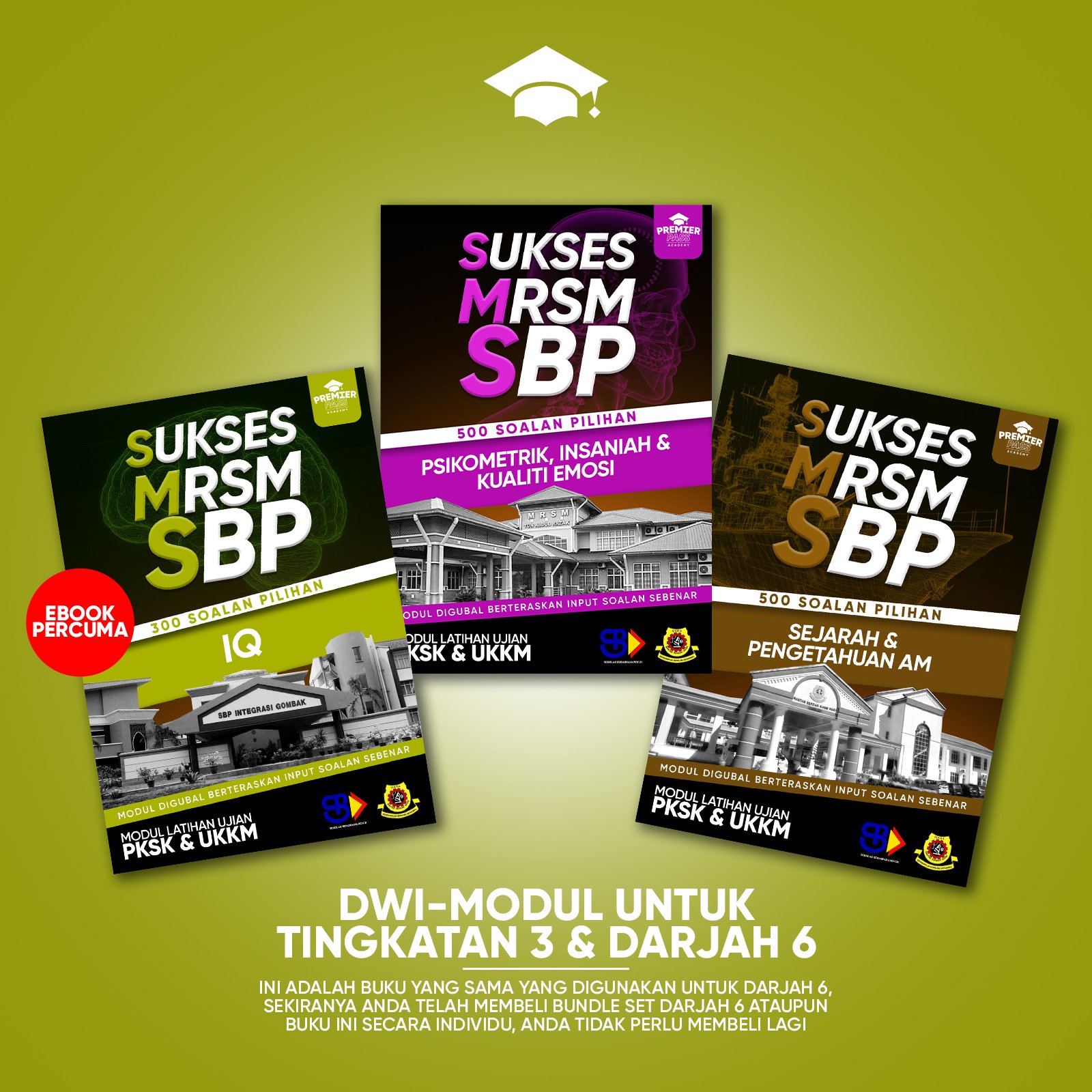 Buku SUKSES MRSM SBP Bundle Set Tingkatan 3 untuk calon PKSK MRSM dan SBP