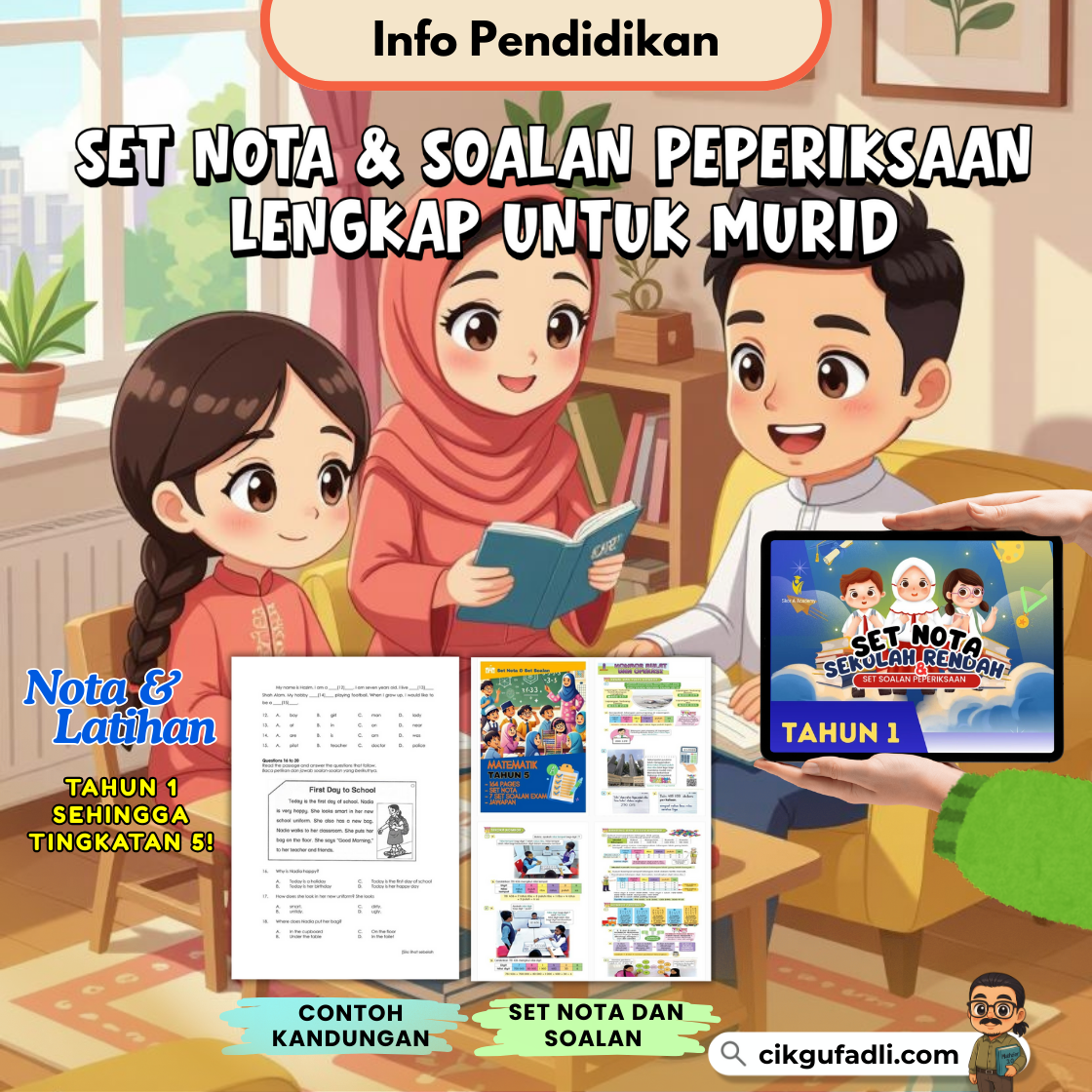Poster promosi Set Nota & Soalan Peperiksaan Academy Excella