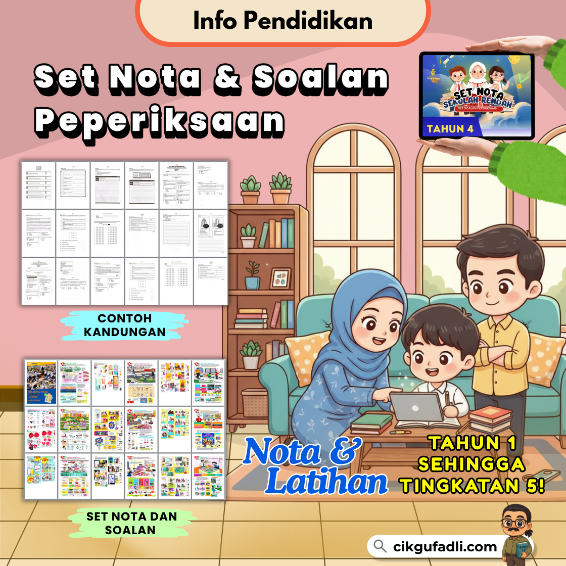 Anak belajar dengan Set Nota & Soalan Peperiksaan Academy Excella