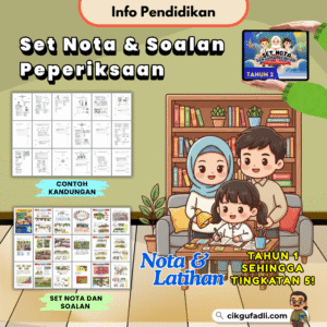 Anak belajar guna Set Nota & Soalan Peperiksaan Academy Excella