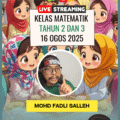 Poster rakaman Matematik Tahun 2 & 3 – 16 Ogos 2025