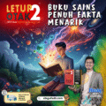 Poster Letup Otak 2 buku sains penuh fakta menarik untuk semua