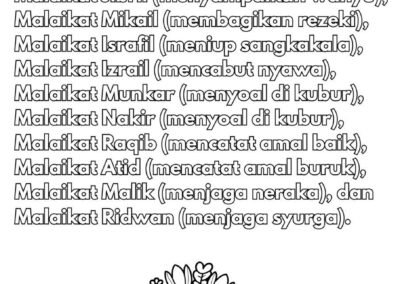 Anak-anak menulis dan mengenal tugas malaikat dalam lembaran aktiviti pendidikan Islam