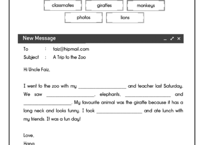 Year 3 English Zoo Trip Email Exercise