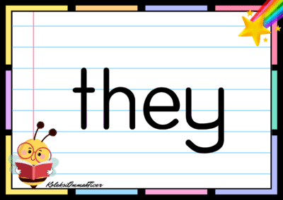 Sight word card: they.