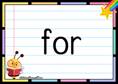 Sight word card: for.