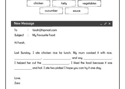 Year 3 English Favorite Food Email Practice