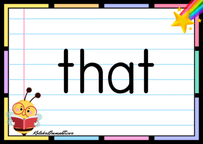 Sight word card: that
