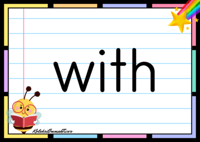 Sight word card: with.