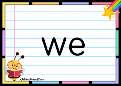Sight word card: we.
