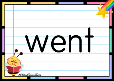 Sight word card: went.
