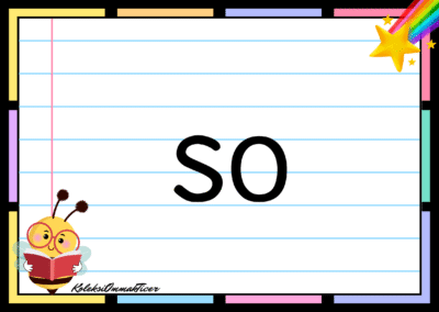 Sight word card: so.