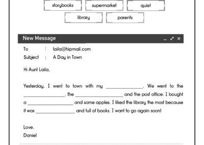 Year 3 English Day in Town Email Practice