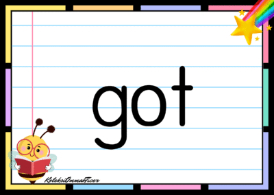 Sight word card: got.