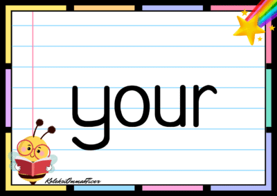Sight word card: your.