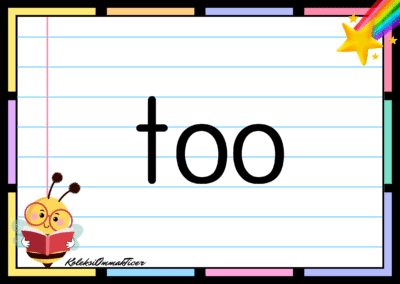 Sight word card: too.