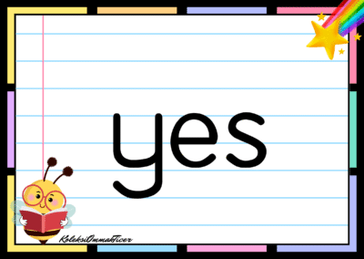 Sight word card: yes.