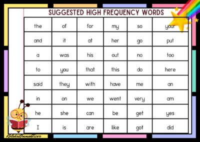 Suggested high frequency words