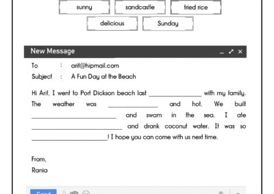 Year 3 English Beach Trip Email Exercise