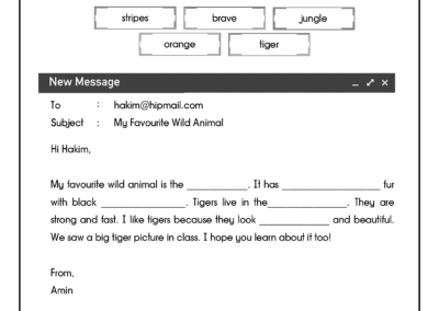 Year 3 English Wild Animal Tiger Exercise