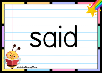 Sight word card: said.