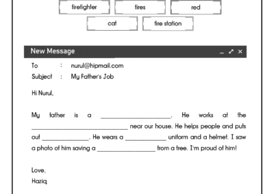 Year 3 English Father's Job Firefighter Practice