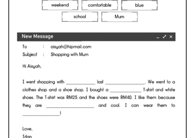 Year 3 English Shopping with Mum Email Exercise