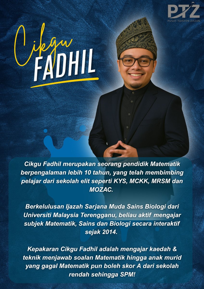 Cikgu Fadhil - Tenaga Pengajar Bengkel Matematik SPM Cikgu Fadhil - Tenaga Pengajar Bengkel Matematik SPM