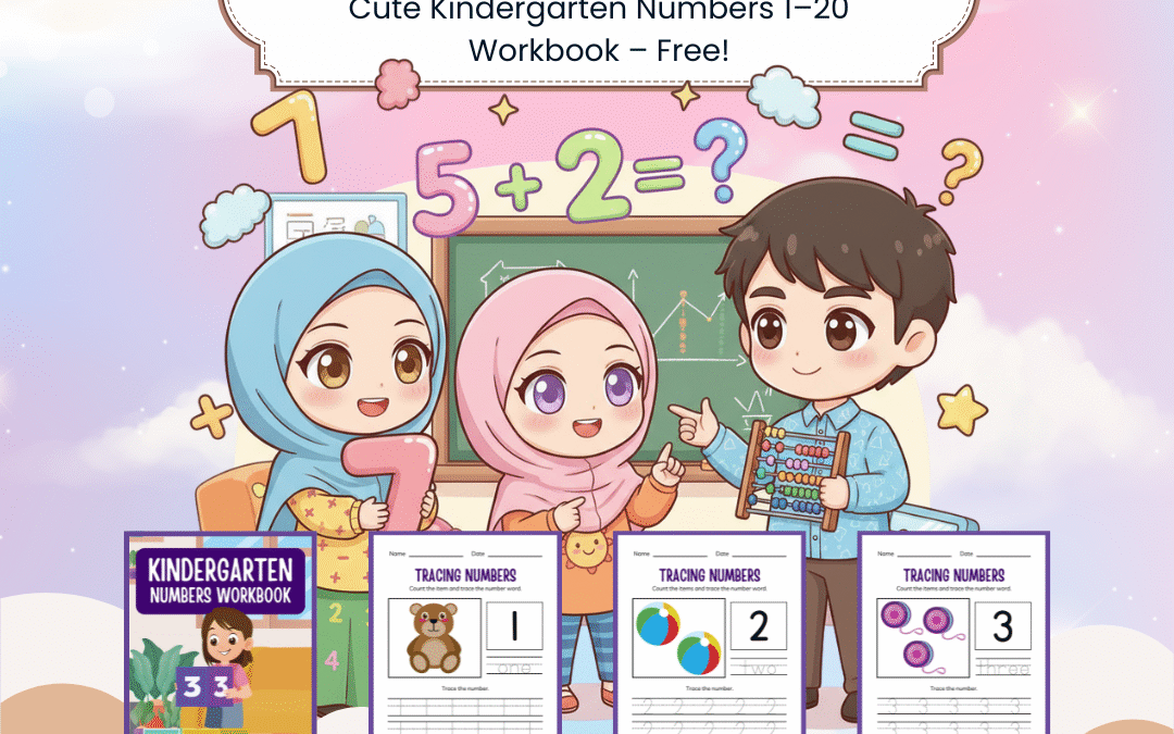 Cute Kindergarten Numbers 1–20 Workbook – Free!