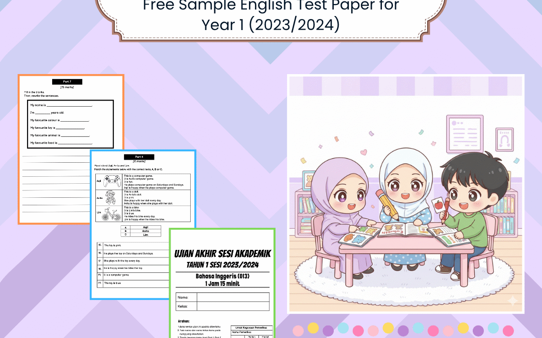Free Sample English Test Paper for Year 1 (2023/2024)