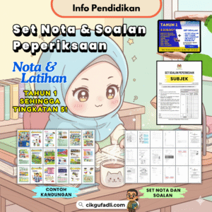 Poster Set Nota & Soalan Academy Excella untuk ulang kaji saat akhir