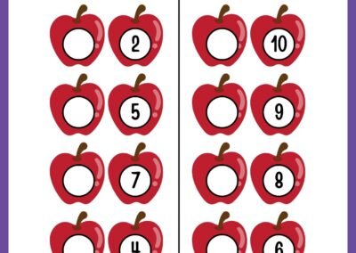 Number BEFORE practice 1–10 in the Kindergarten Numbers Workbook.
