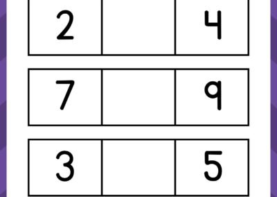 Number BETWEEN practice 1–10 in the Kindergarten Numbers Workbook.