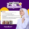 Tudung Awning Auto Kemas Dagu Bergetah TudungSiComel warna lembut dipakai