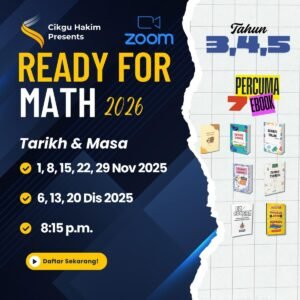 Poster promosi kelas Ready For Math 2026 oleh Cikgu Mohamad Hakim