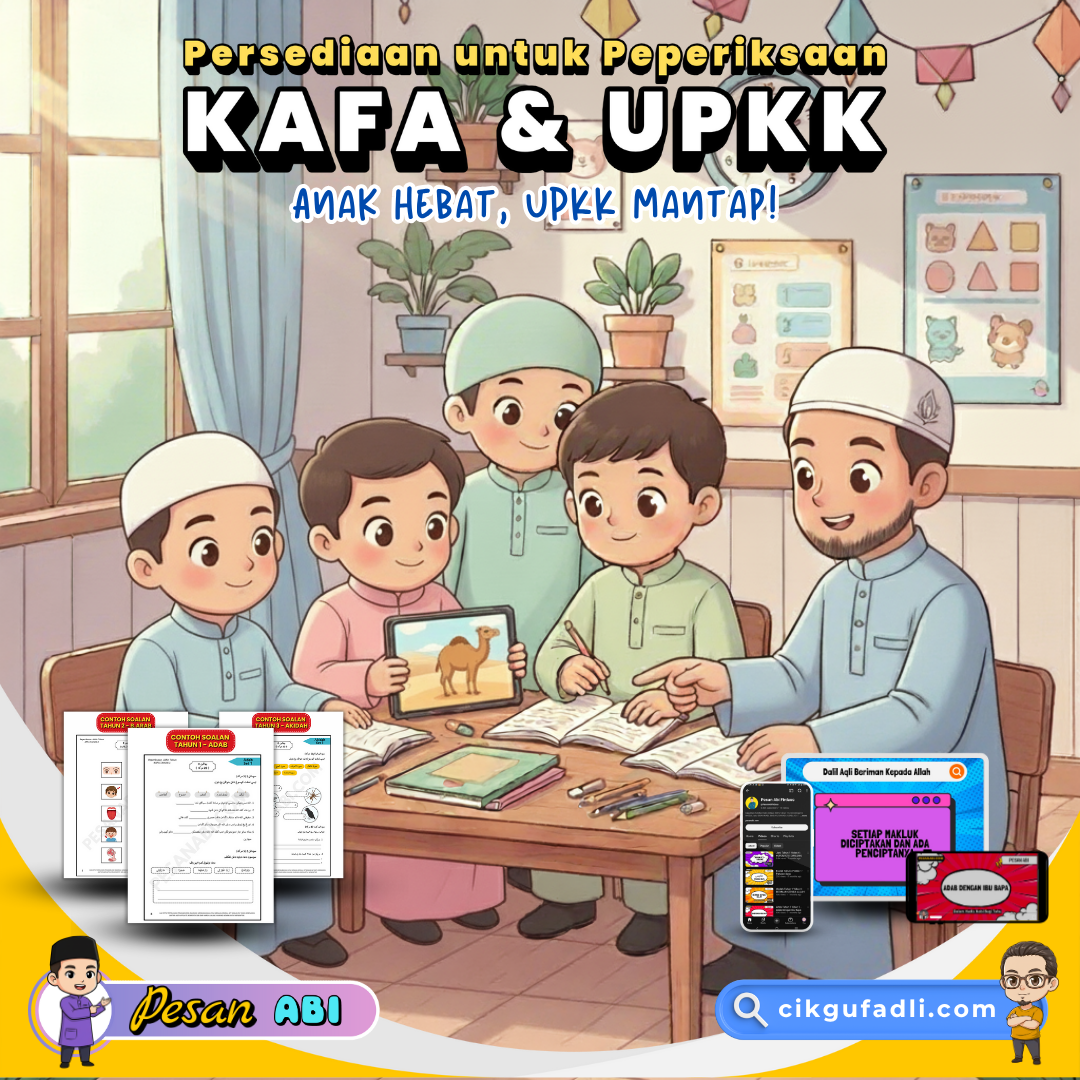 Anak belajar ulang kaji UPKK di rumah secara santai