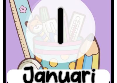 poster dengan perkataan bulan 1 Januari