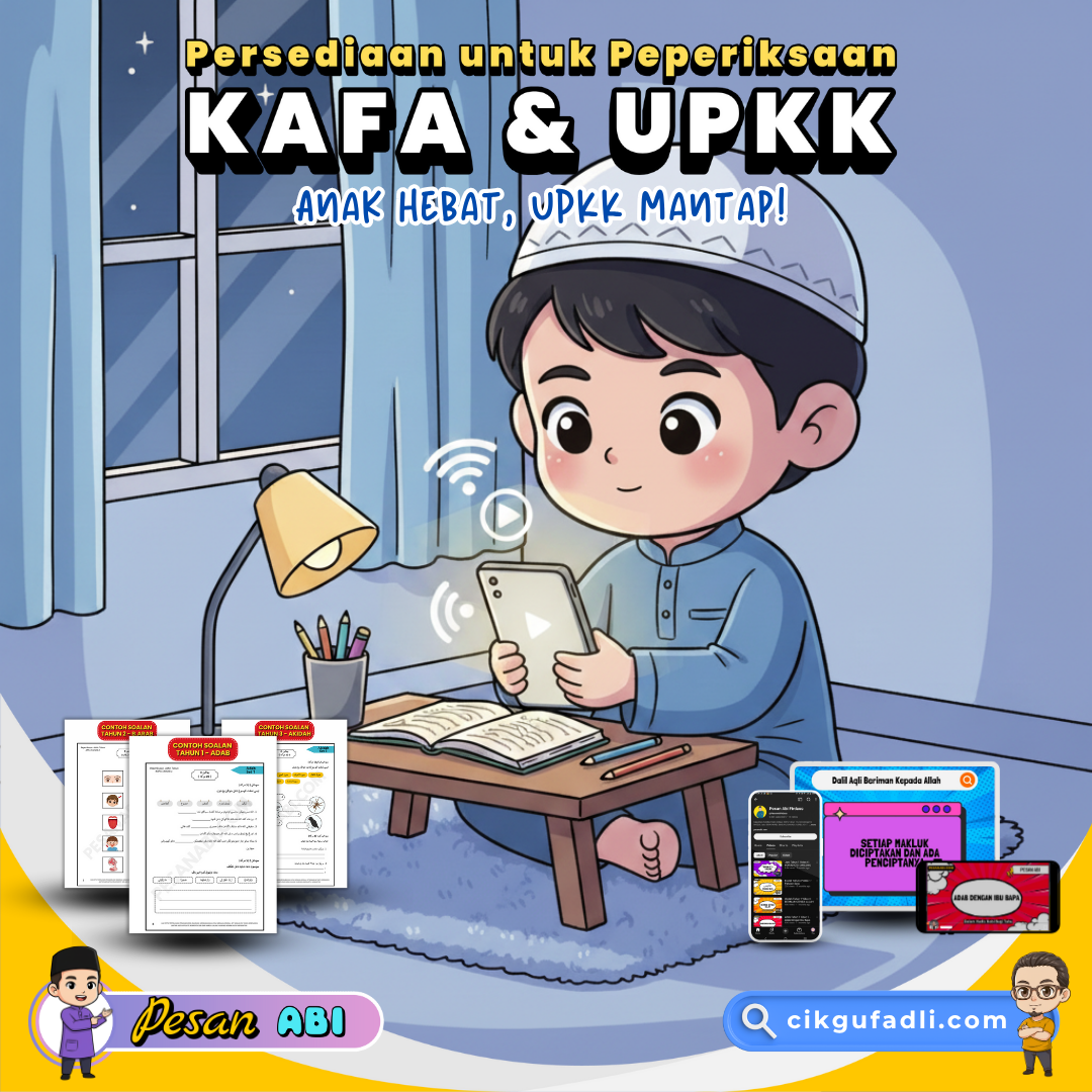 Pelajar belajar KAFA melalui telefon di rumah sebagai sebahagian strategi ulang kaji UPKK