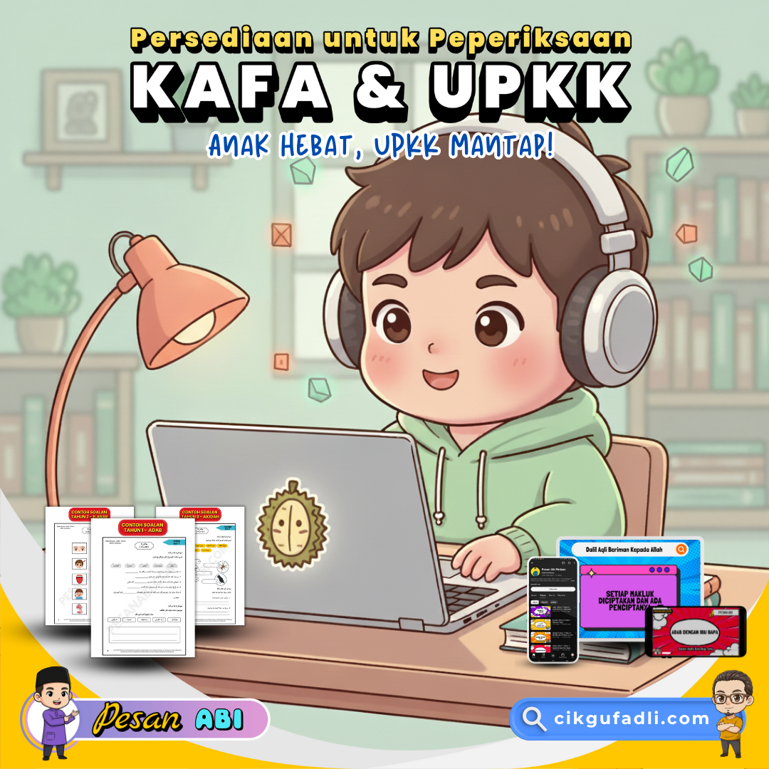 Pelajar belajar KAFA menggunakan laptop sebagai strategi ulang kaji UPKK