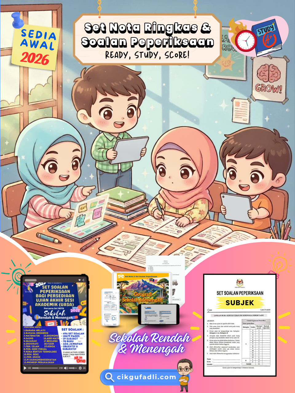 Poster promosi set soalan peperiksaan UASA dan nota ringkas