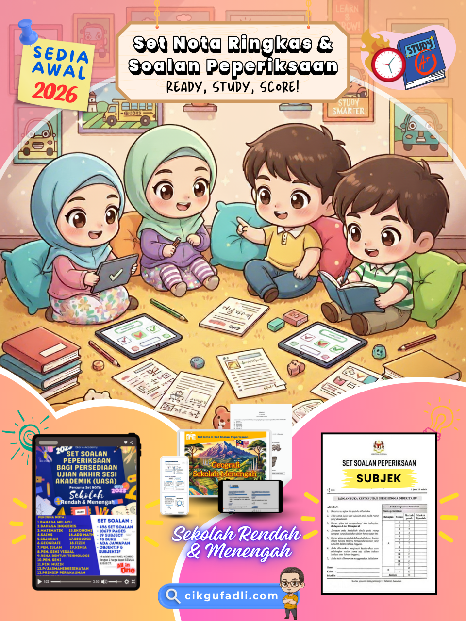 Poster promosi set soalan peperiksaan UASA dan nota ringkas