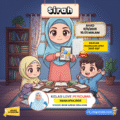 Ilustrasi gaya chibi Ustazah Noor Azizah mengajar kelas malam Sirah UPKK 2025 bersama dua pelajar comel yang sedang belajar dengan buku dan tablet dalam suasana bilik belajar yang ceria. Mengandungi maklumat kelas 9 November 2025 jam 10.05 malam dan nota PDF percuma Sirah UPKK.