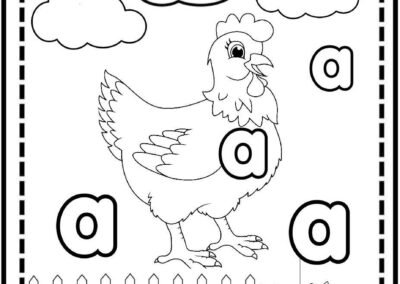 Sambil mewarna sambil mengenal huruf a untuk murid prasekolah