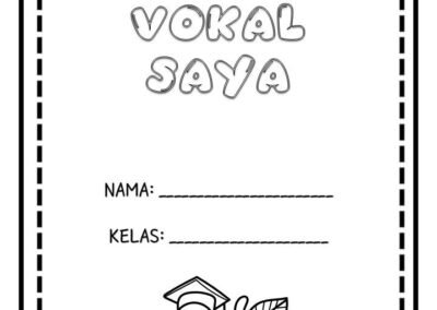 Latihan huruf vokal a buku vokal prasekolah percuma dengan aktiviti sebut dan mewarna