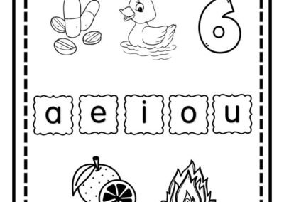 Latihan padankan gambar dengan huruf vokal